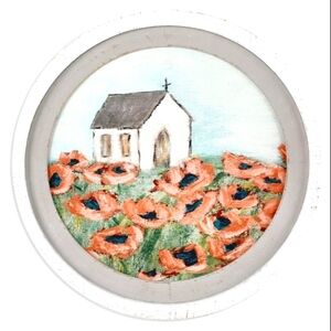 20" Round Wall Décor, Poppy Church ©Tawnya Norton~Brand New
